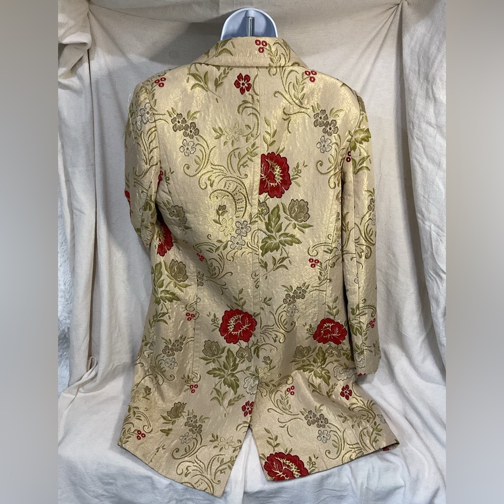 Vintage Metallic Embroidered Trench Coat - Picture 3 of 6